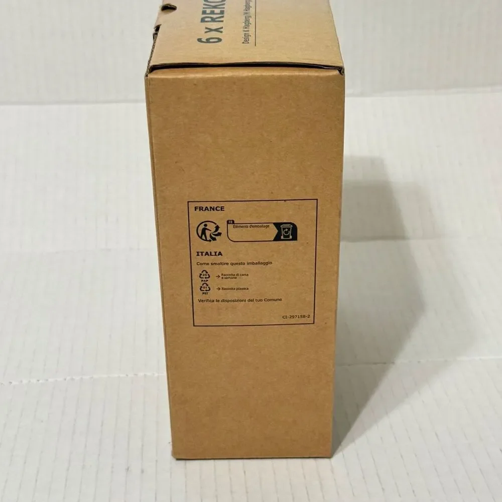 NIB IKEA REKO Set of 6 Stackable Clear 6 oz. Drinking Juice Glasses